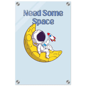 Cosmic Escape: Need Some Space | Motivational pop art wall art print - 30x45 cm / 12x18″ - Acrylic Print - 