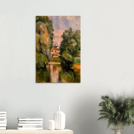 Country House by a River by Paul Cézanne 1890 - Wood Prints - 50x75 cm / 20x30″ - 10 mm