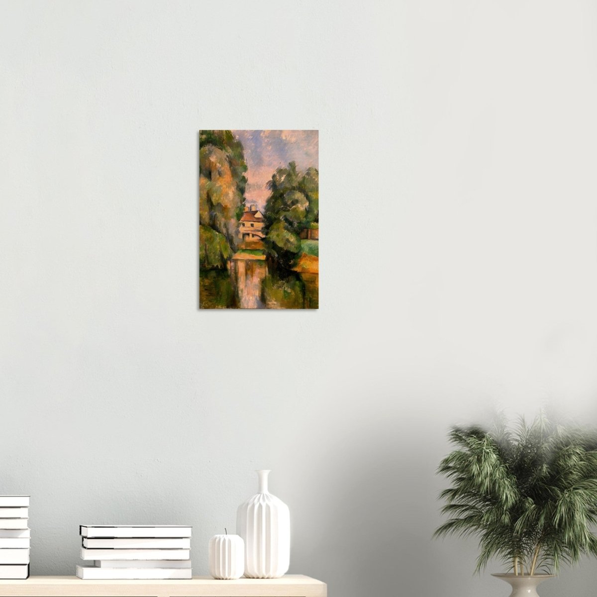 Country House by a River by Paul Cézanne 1890 - Wood Prints - 30x45 cm / 12x18″ - 10 mm