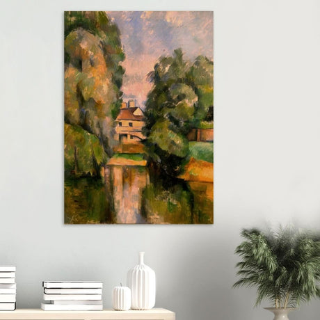 Country House by a River by Paul Cézanne 1890 - Wood Prints - 70x100 cm / 28x40″ - 10 mm