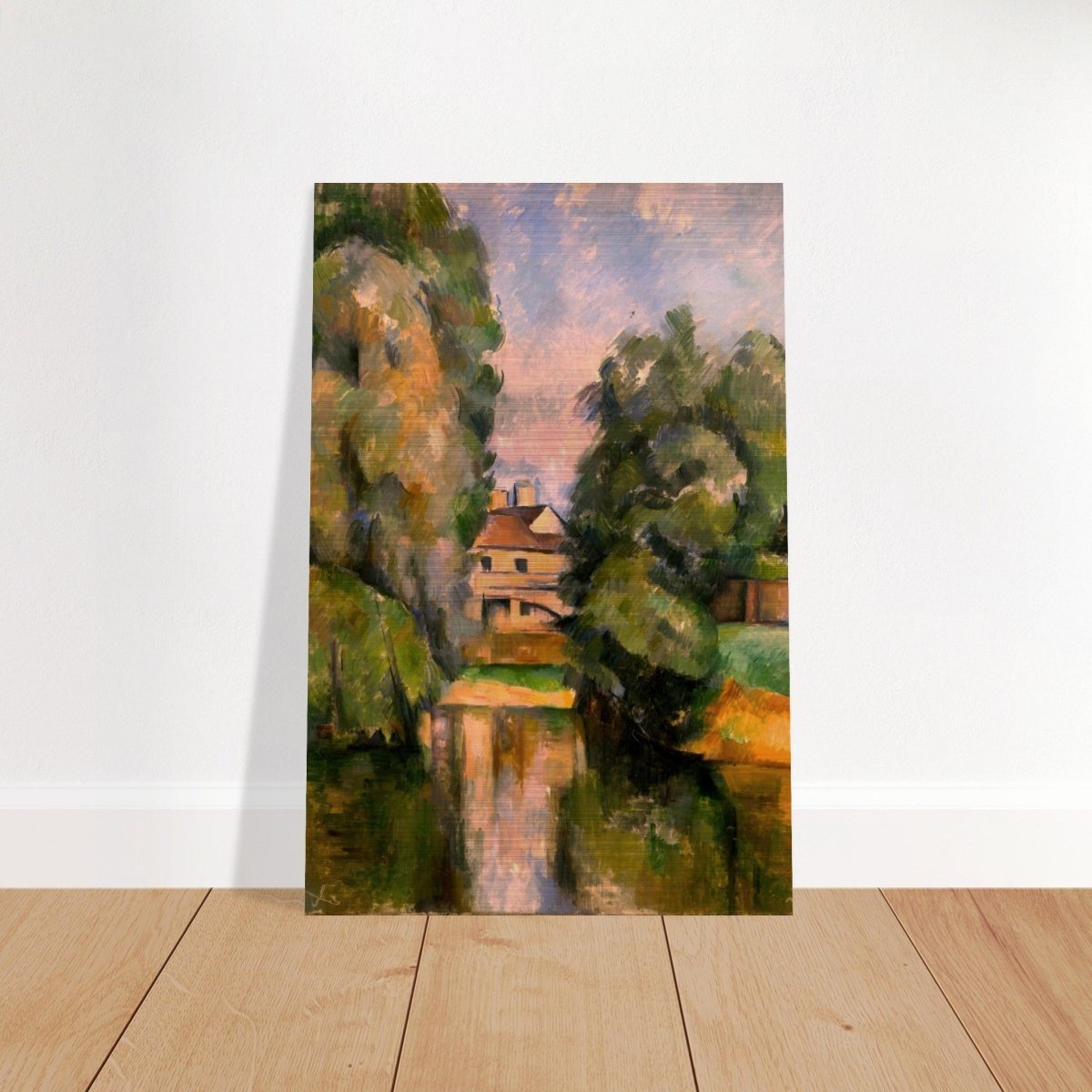 Country House by a River by Paul Cézanne 1890 - Brushed Aluminum Print - 40x60 cm / 16x24″ - 