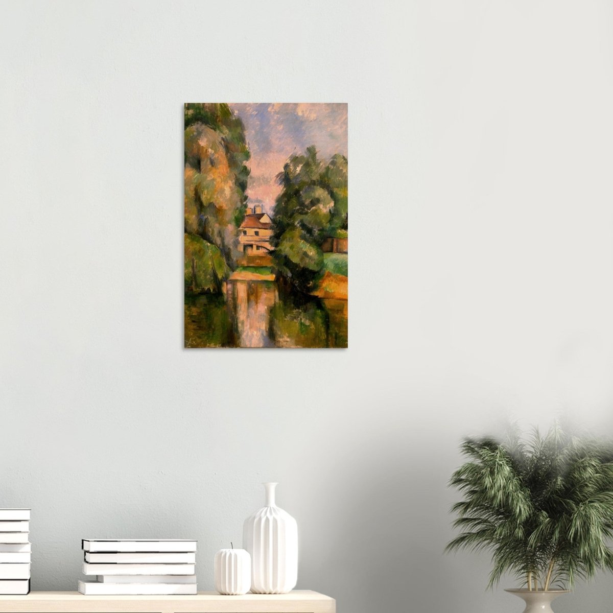 Country House by a River by Paul Cézanne 1890 - Wood Prints - 40x60 cm / 16x24″ - 10 mm