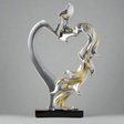 Couple Love Resin Sculpture – Modern Romantic Home Décor Ornament - Golden Embrace (Gold finish) - 
