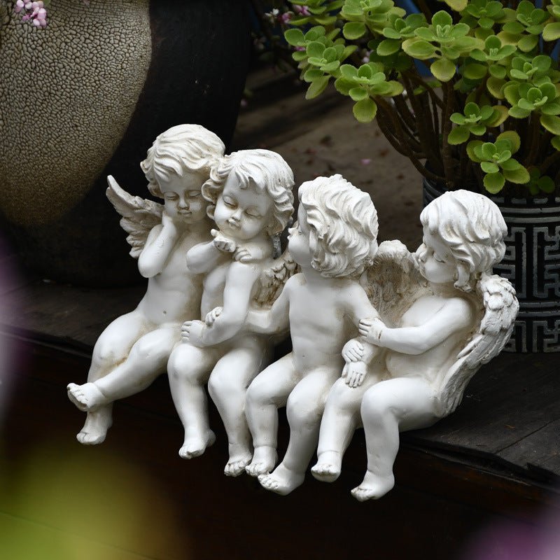 Creative Dancing Figures Resin Sculpture - White - 