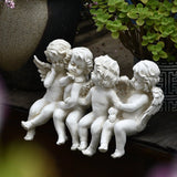 Creative Dancing Figures Resin Sculpture - White - 