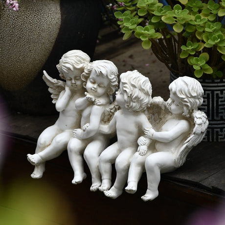 Creative Dancing Figures Resin Sculpture - White - 