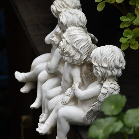Creative Dancing Figures Resin Sculpture - White - 