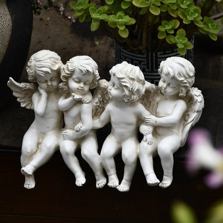 Creative Dancing Figures Resin Sculpture - White - 