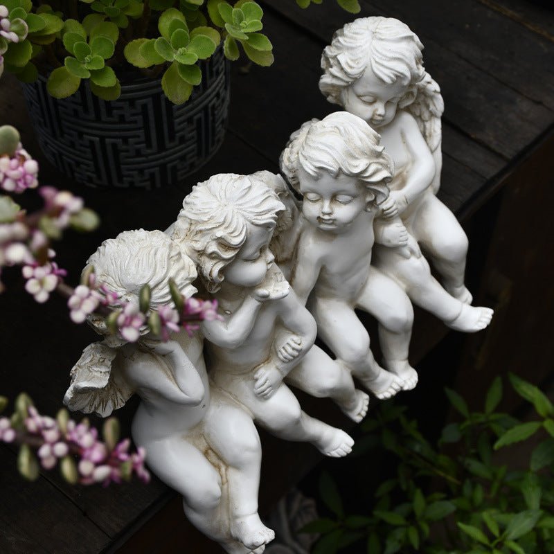 Creative Dancing Figures Resin Sculpture - White - 