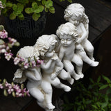 Creative Dancing Figures Resin Sculpture - White - 