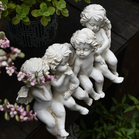 Creative Dancing Figures Resin Sculpture - White - 