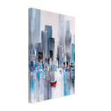 “Crimson Drift” – City Stillness in Motion | Modern Abstract Wall art Print - Canvas - 30x45 cm / 12x18″ - 