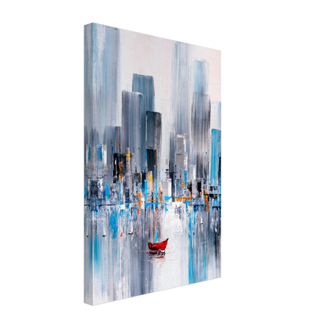 “Crimson Drift” – City Stillness in Motion | Modern Abstract Wall art Print - Canvas - 30x45 cm / 12x18″ - 