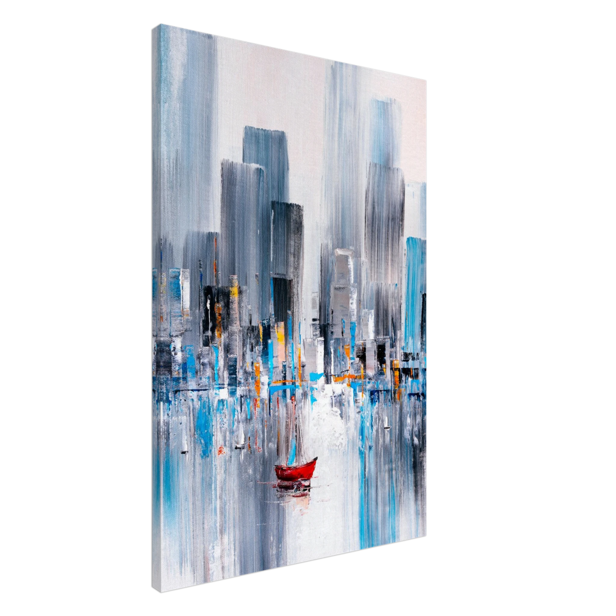 “Crimson Drift” – City Stillness in Motion | Modern Abstract Wall art Print - Canvas - 60x90 cm / 24x36″ - 