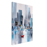 “Crimson Drift” – City Stillness in Motion | Modern Abstract Wall art Print - Canvas - 60x90 cm / 24x36″ - 