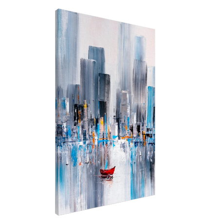 “Crimson Drift” – City Stillness in Motion | Modern Abstract Wall art Print - Canvas - 60x90 cm / 24x36″ - 