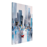 “Crimson Drift” – City Stillness in Motion | Modern Abstract Wall art Print - Canvas - 50x75 cm / 20x30″ - 