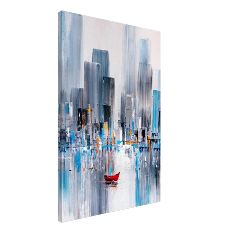 “Crimson Drift” – City Stillness in Motion | Modern Abstract Wall art Print - Canvas - 50x75 cm / 20x30″ - 
