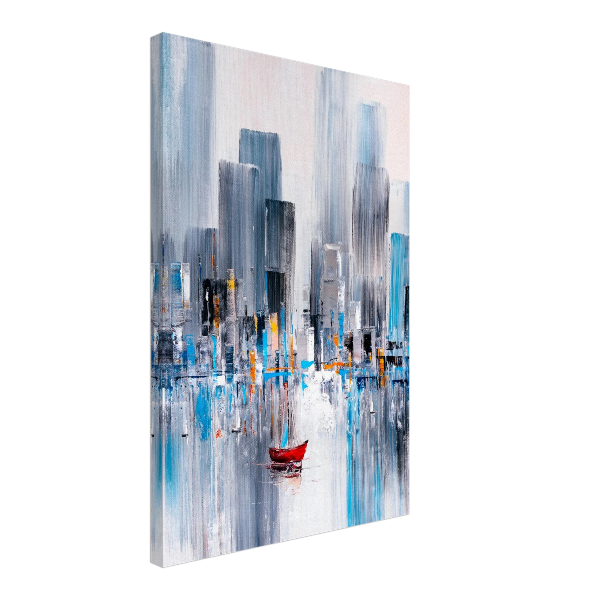 “Crimson Drift” – City Stillness in Motion | Modern Abstract Wall art Print - Canvas - 40x60 cm / 16x24″ - 