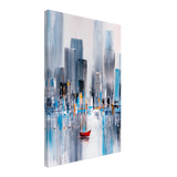“Crimson Drift” – City Stillness in Motion | Modern Abstract Wall art Print - Canvas - 40x60 cm / 16x24″ - 
