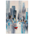 “Crimson Drift” – City Stillness in Motion | Modern Abstract Wall art Print - Wood Prints - 20x30 cm / 8x12″ - 