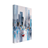 “Crimson Drift” – City Stillness in Motion | Modern Abstract Wall art Print - Canvas - 20x30 cm / 8x12″ - 