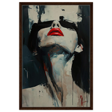 Crimson Silence – Abstract Expression of Desire - Framed Canvas - 60x90 cm / 24x36″ - Dark wood frame