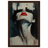 Crimson Silence – Abstract Expression of Desire - Framed Canvas - 40x60 cm / 16x24″ - Dark wood frame