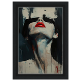 Crimson Silence – Abstract Expression of Desire - Framed Canvas - 20x30 cm / 8x12″ - Black frame