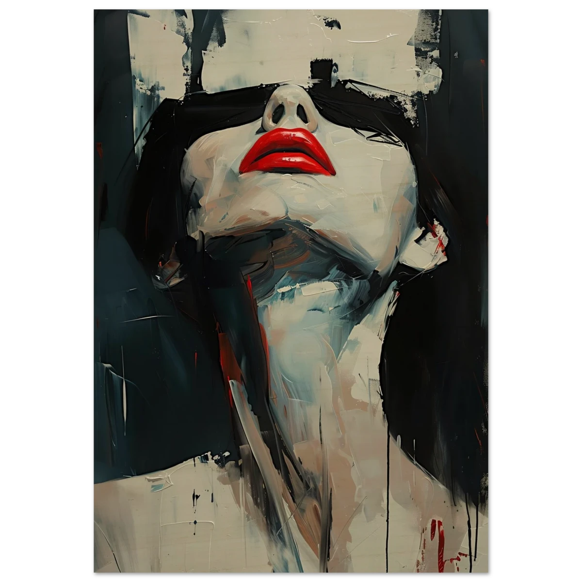 Crimson Silence – Abstract Expression of Desire - Wood Prints - 70x100 cm / 28x40″ - 