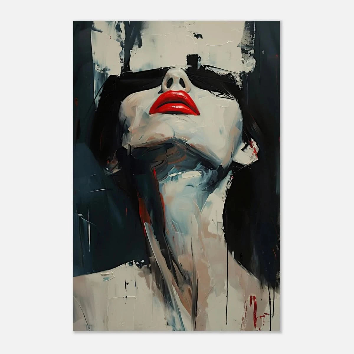 Crimson Silence – Abstract Expression of Desire - Aluminum Print - 20x30 cm / 8x12″ - 