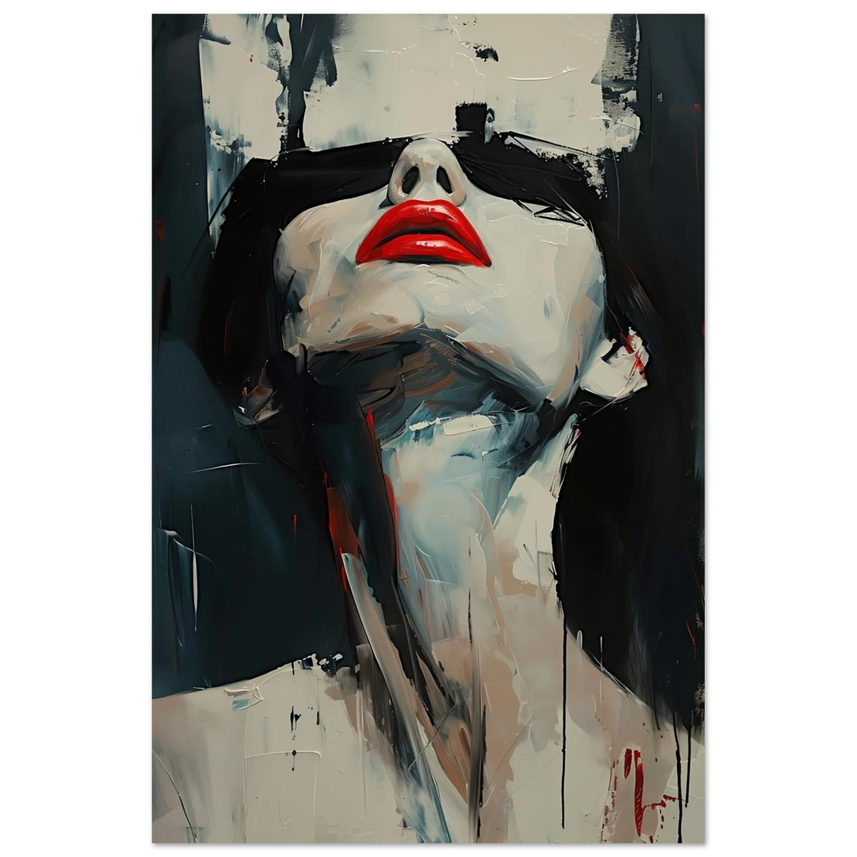 Crimson Silence – Abstract Expression of Desire - Fine Art Poster - 60x90 cm / 24x36″ - 