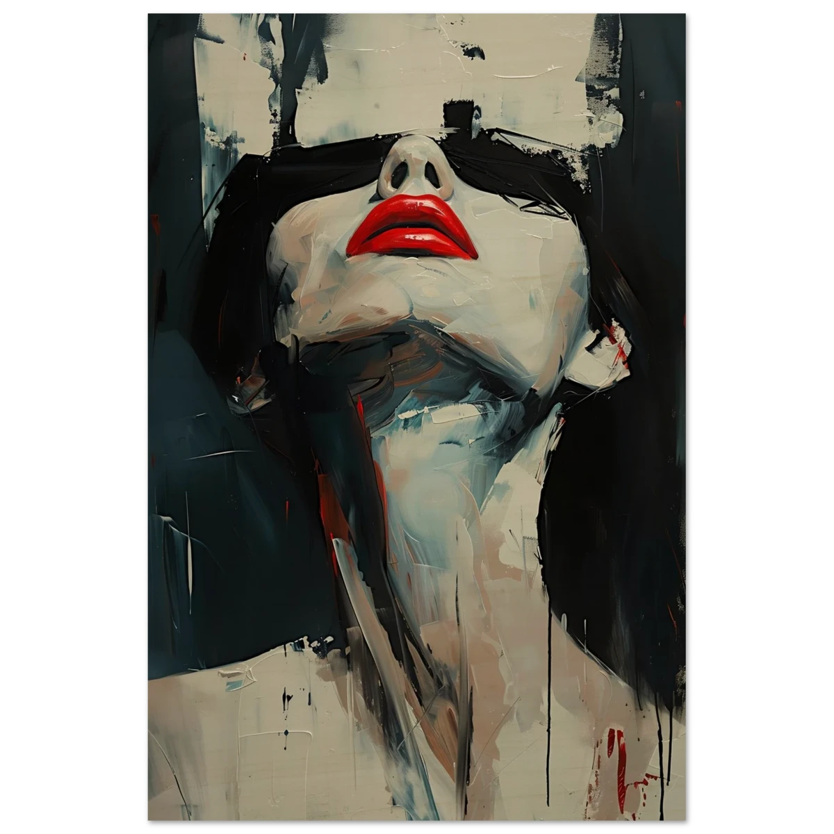 Crimson Silence – Abstract Expression of Desire - Wood Prints - 20x30 cm / 8x12″ - 