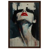 Crimson Silence – Abstract Expression of Desire - Framed Canvas - 50x75 cm / 20x30″ - Dark wood frame