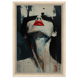 Crimson Silence – Abstract Expression of Desire - Framed Canvas - 30x45 cm / 12x18″ - Wood frame