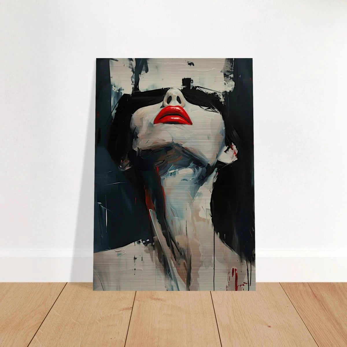 Crimson Silence – Abstract Expression of Desire - Brushed Aluminum Print - 70x100 cm / 28x40″ - 