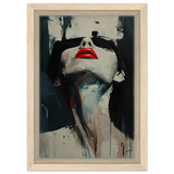 Crimson Silence – Abstract Expression of Desire - Framed Canvas - 20x30 cm / 8x12″ - Wood frame