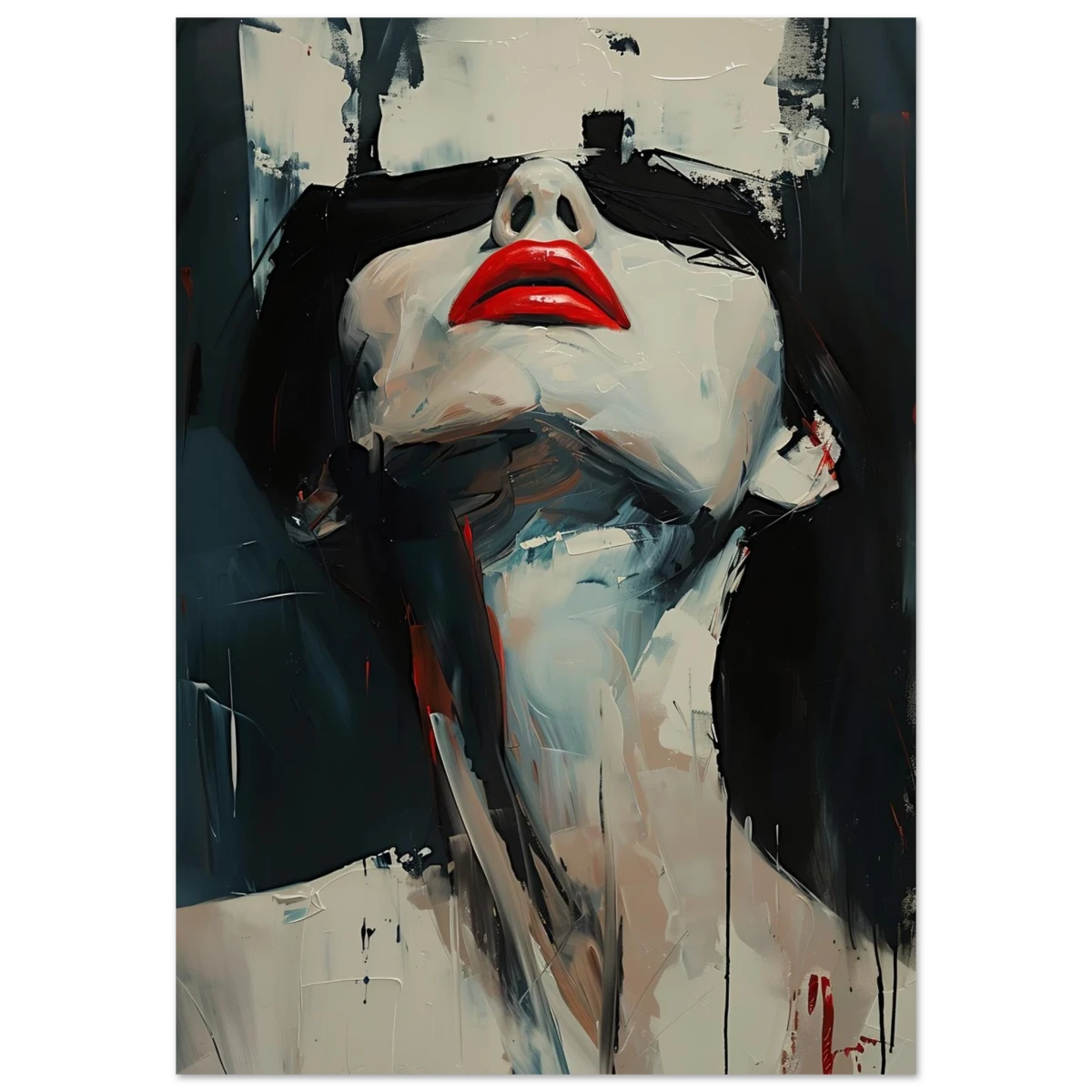 Crimson Silence – Abstract Expression of Desire - Fine Art Poster - 70x100 cm / 28x40″ - 