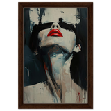 Crimson Silence – Abstract Expression of Desire - Framed Canvas - 30x45 cm / 12x18″ - Dark wood frame