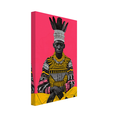 "Crowned in Culture" – Afro - Futurist Tribal Portrait | Wall art Print - Canvas - 20x30 cm / 8x12″ - 