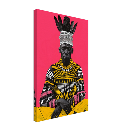"Crowned in Culture" – Afro - Futurist Tribal Portrait | Wall art Print - Canvas - 30x45 cm / 12x18″ - 