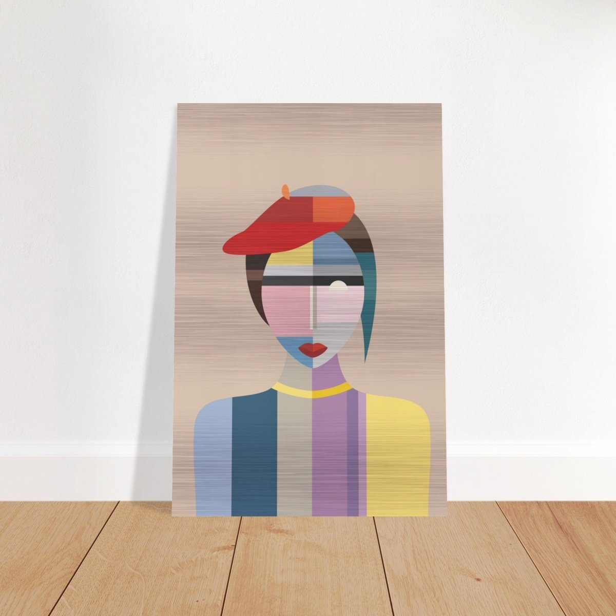 Cubist Elegance – A Modern Fusion of Color & Form - 50x75 cm / 20x30″ - Brushed Aluminum Print - 