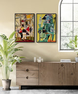 Cubist Harmony: Picasso - Inspired Duo V02 - Canvas - 30X45 CM / 12X18″ - 