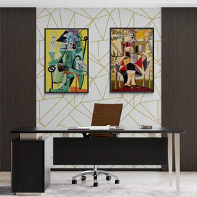 Cubist Harmony: Picasso - Inspired Duo V02 - Canvas - 30X45 CM / 12X18″ - 