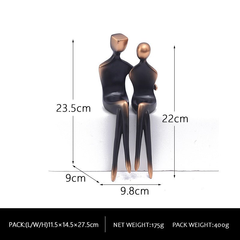 Cuddle in Time Sculpture | Abstract Couple Sculpture – Modern Resin Cuddle - Cuddle Couple - 