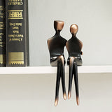 Cuddle in Time Sculpture | Abstract Couple Sculpture – Modern Resin Cuddle - Cuddle Couple - 