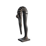 Curved Abstract Portrait Sculpture – Modern Minimalist Resin Art - Dark bronze - 