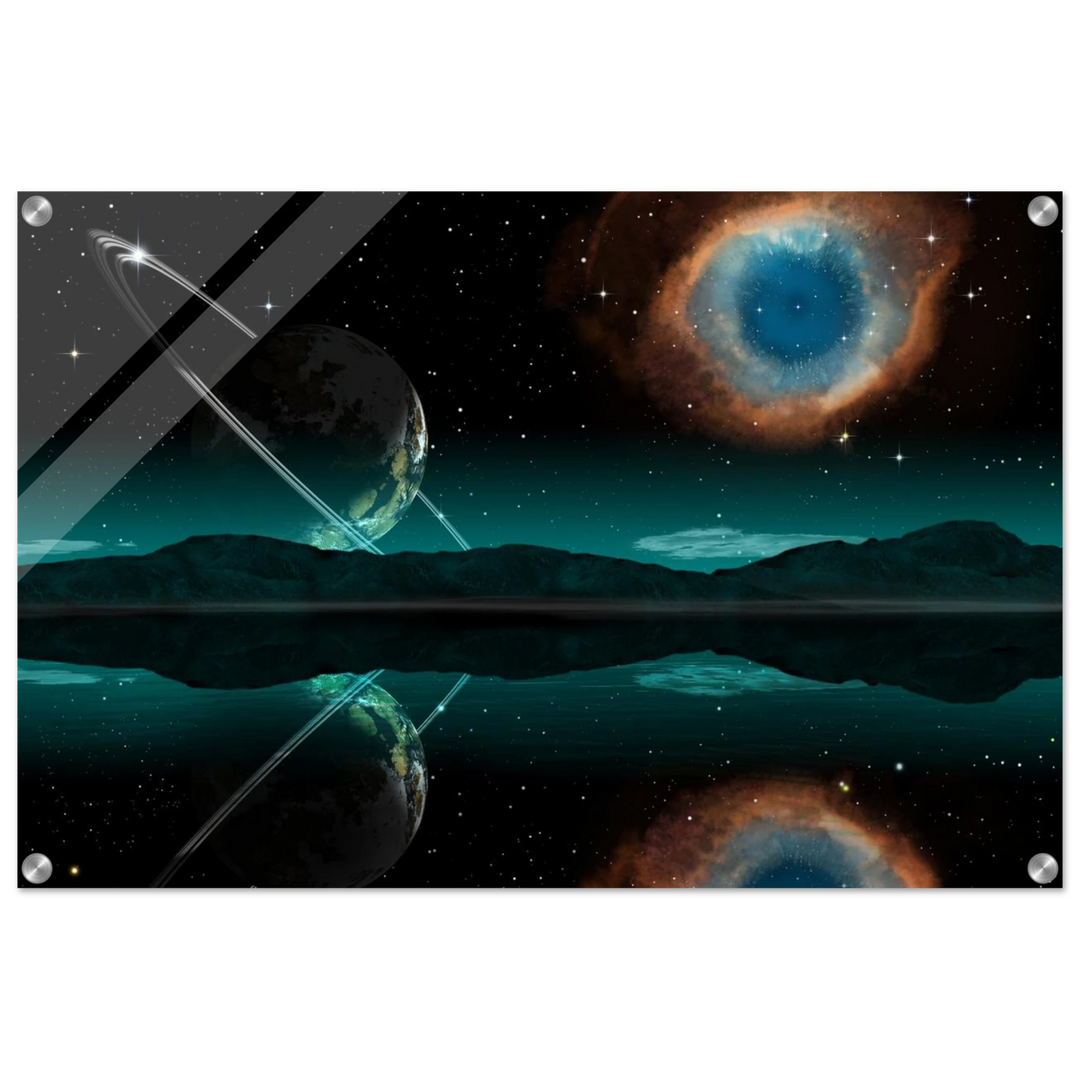 celestial reflections a portal beyond the stars wall art print30x45 cm / 12x18″Aluminum Print