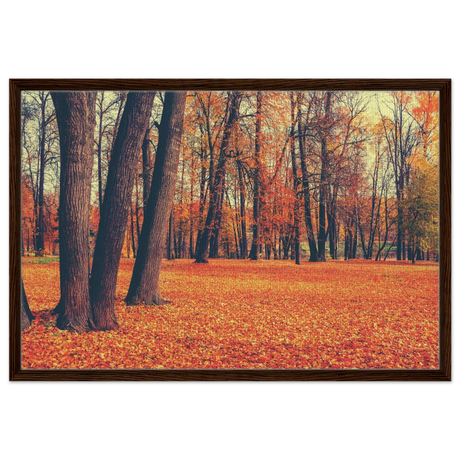 golden silence in autumn a tranquil forest escape wall art print40x60 cm / 16x24″Framed Canvas