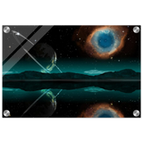 celestial reflections a portal beyond the stars wall art print40x60 cm / 16x24″Brushed Aluminum Print
